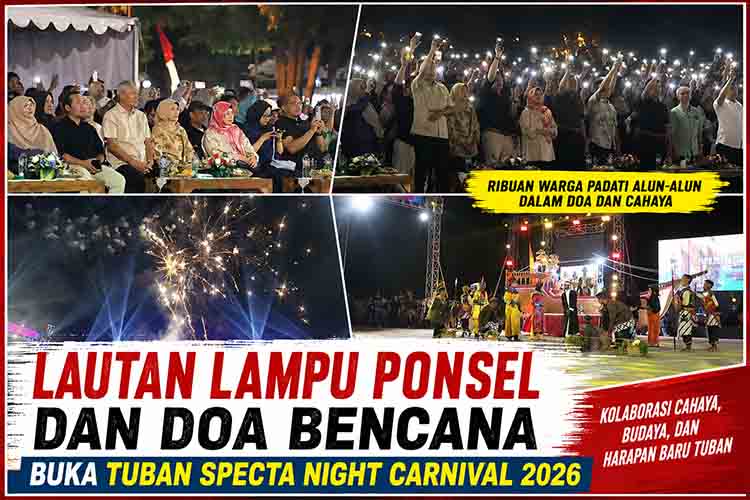 Lautan Lampu Ponsel dan Doa Bencana Buka Tuban Specta Night Carnival