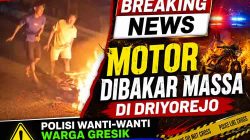 Motor Dibakar Massa di Driyorejo