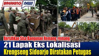 Sapu Bersih Bangunan Liar, Pemkab Sidoarjo Ratakan 21 Lapak di Eks Lokalisasi Krengseng