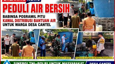 Peduli Air Bersih, Babinsa Posramil Pitu Kawal Distribusi Bantuan Air untuk Warga Desa Cantel