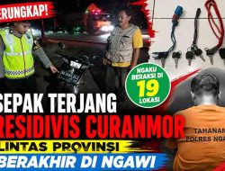 Sepak Terjang Residivis Curanmor Lintas Provinsi Berakhir di Ngawi, Ngaku Beraksi di 19 Lokasi