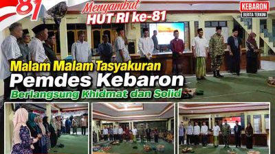 Pererat Kebersamaan, Pemdes Kebaron Gelar Tasyakuran Khidmat Sambut Malam HUT RI ke
