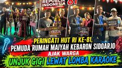 Peringati HUT RI ke 81, Pemuda Rumah Maiyah Kebaron Sidoarjo Ajak Warga Unjuk Gigi Lewat Lomba Karaoke