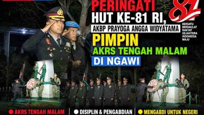 Peringati HUT ke 81 RI, AKBP Prayoga Angga Widyatama Pimpin AKRS Tengah Malam di Ngawi