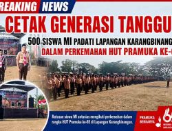 Cetak Generasi Tangguh, 500 Siswa MI Padati Lapangan Karangbinangun dalam Perkemahan HUT Pramuka ke-65