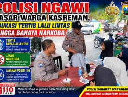 Polisi Ngawi Sasar Warga Kasreman, Edukasi Tertib Lalu Lintas hingga Bahaya Narkoba