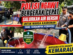 Polisi Ngawi Bergerak Cepat Salurkan Air Bersih untuk Warga Kasreman yang Terdampak Kemarau