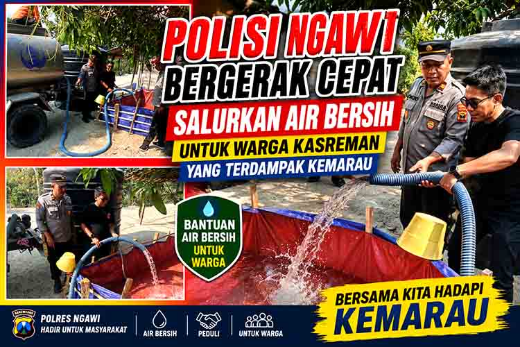 Polisi Ngawi Salurkan Air Bersih