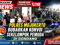 Respons Cepat Laporan Call Center 110, Polres Mojokerto Bubarkan Konvoi Sekelompok Pemuda di Gondang