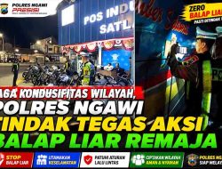 Sikat Balap Liar dan Knalpot Brong, Satlantas Polres Ngawi Amankan Belasan Motor