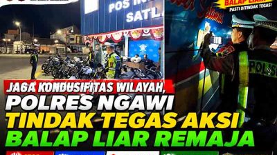 Sikat Balap Liar dan Knalpot Brong, Satlantas Polres Ngawi Amankan Belasan Motor