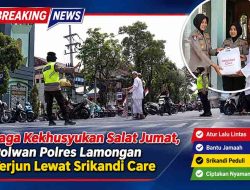 Jaga Kekhusyukan Salat Jumat, Polwan Polres Lamongan Terjun Lewat Srikandi Care