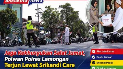 Polwan Jaga Kekhusyukan Salat Jumat