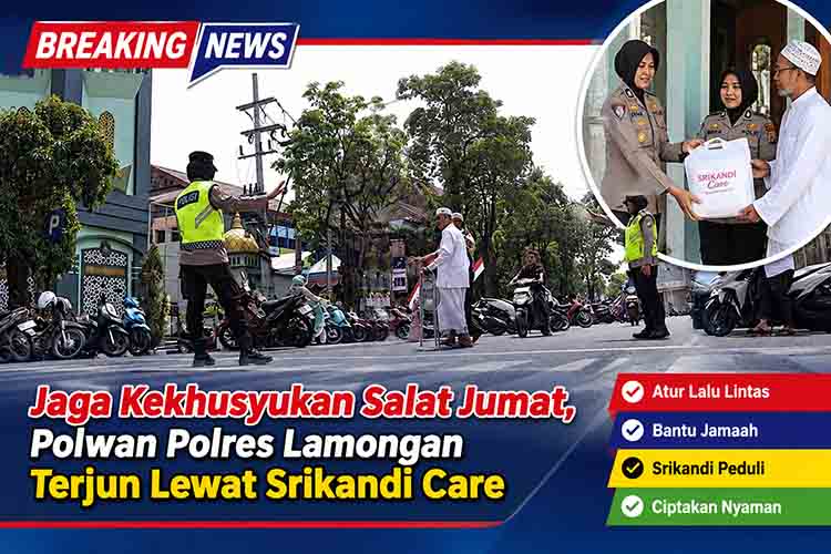 Polwan Jaga Kekhusyukan Salat Jumat