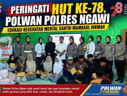 Peringati HUT ke-78, Polwan Polres Ngawi Edukasi Kesehatan Mental Santri Mambaul Hikmah