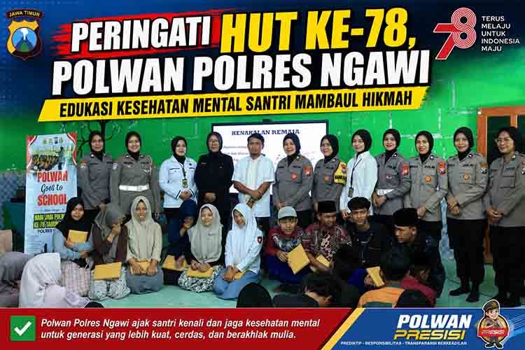 Polwan Ngawi Edukasi Kesehatan Mental Santri