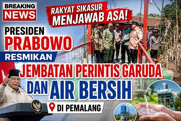 Prabowo Resmikan Jembatan Pemalang
