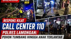 Respons Kilat Call Center 110 Polres Lamongan: Pohon Tumbang Hingga Anak Terlantar Tuntas dalam Semalam