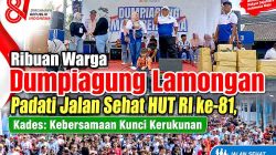 Ribuan Warga Dumpiagung Lamongan Padati Jalan Sehat HUT RI ke-81, Kades: Kebersamaan Kunci Kerukunan