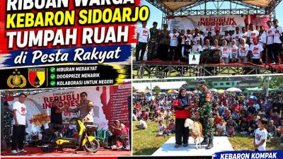 Ribuan Warga Kebaron Sidoarjo Tumpah Ruah di Pesta Rakyat, Sinergi TNI Polri Pastikan Aman