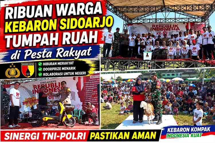 Ribuan Warga Kebaron Sidoarjo Tumpah Ruah di Pesta Rakyat, Sinergi TNI Polri Pastikan Aman