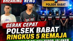 Gerak Cepat Polsek Babat Ringkus 5 Remaja Oknum Silat Pelaku Teror Jalanan