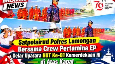 Satpolairud Polres Lamongan Bersama Crew Pertamina EP Gelar Upacara
