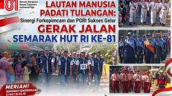 Lautan Manusia Padati Tulangan: Sinergi Forkopimcam dan PGRI Sukses Gelar Gerak Jalan Semarak HUT RI ke-81