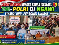 Perkuat Keamanan Desa, Babinsa dan Bhabinkamtibmas Gembleng Satlinmas Bangunrejo Ngawi