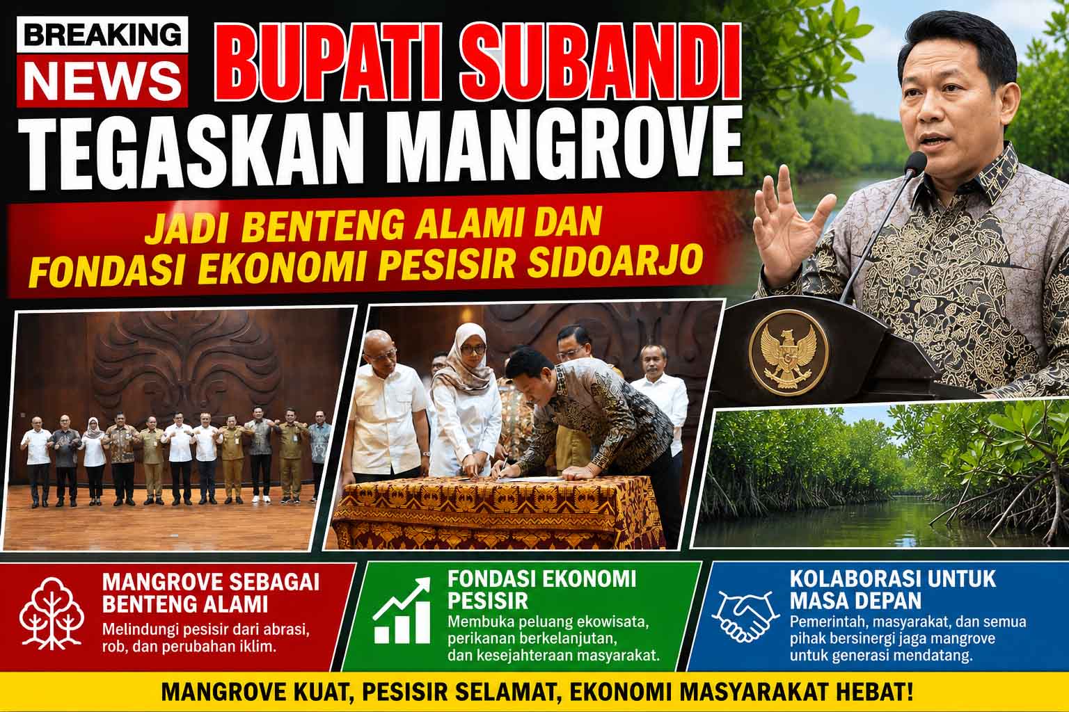 Subandi Tegaskan Mangrove untuk Pesisir Sidoarjo