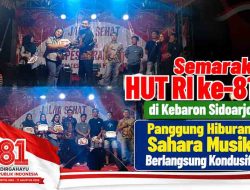 Sinergi TNI-Polri dan Warga Kebaron Sidoarjo Semarakkan Panggung Hiburan Sahara Musik HUT RI ke-81