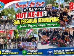 Tampil All Out di Karnaval HUT ke-81 RI, SMA Persatuan Kedungpring Angkat Ragam Budaya Lamongan