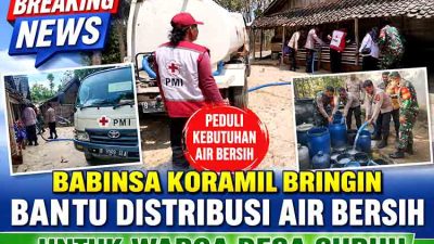 Tanggap Krisis Air Bersih, TNI dan PMI Ngawi Pasok 5.000 Liter Air ke Desa Suruh