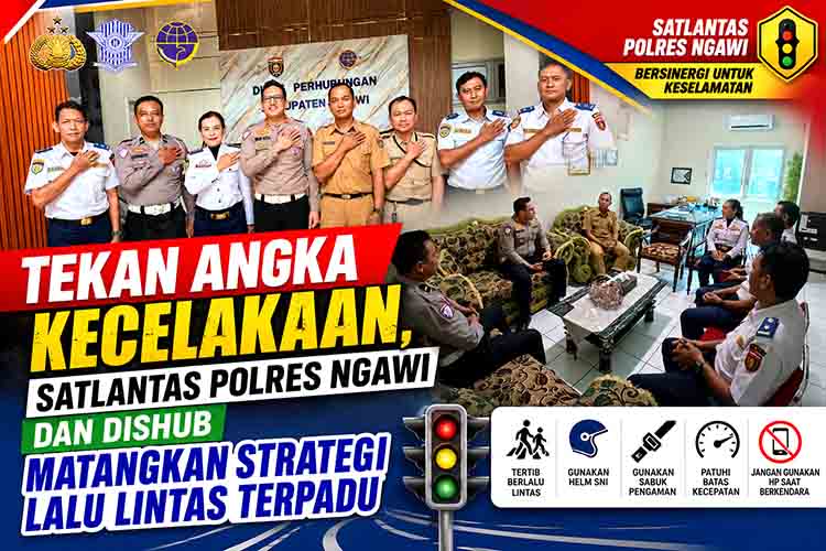 Tekan Angka Kecelakaan, Satlantas Polres Ngawi dan Dishub Matangkan Strategi Lalu Lintas Terpadu