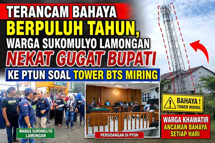 Warga Sukomulyo Gugat Tower BTS Miring