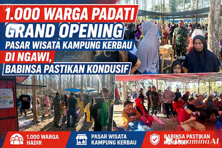 1.000 Warga Padati Grand Opening Pasar Wisata Kampung Kerbau di Ngawi, Babinsa Pastikan Kondusif