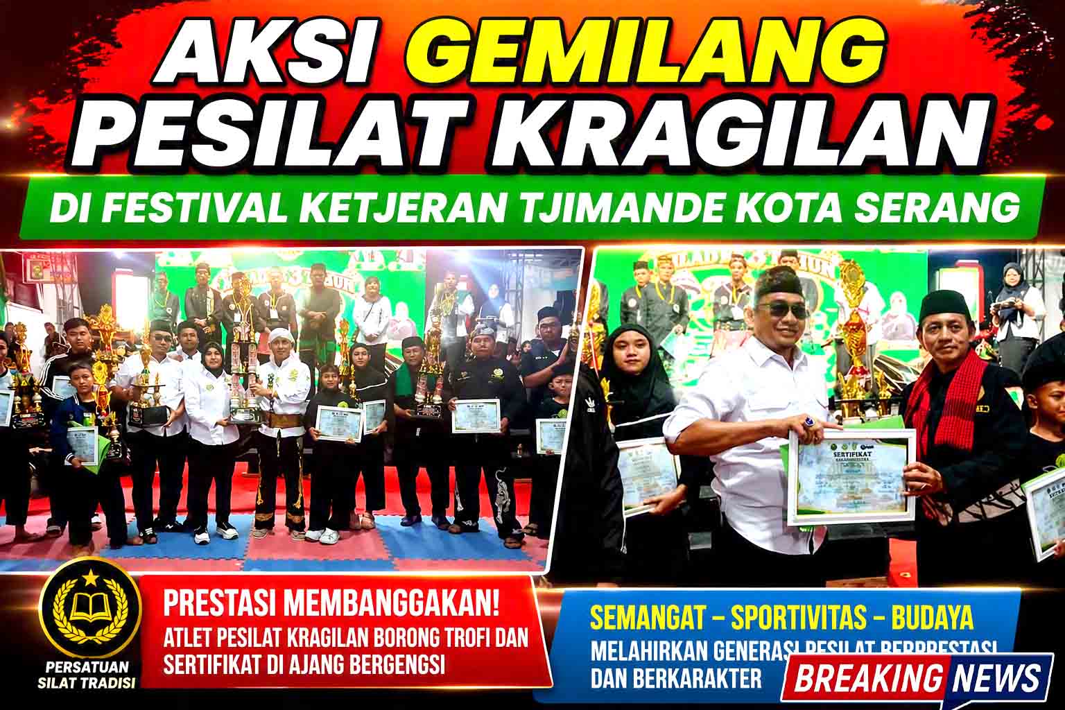 Aksi Gemilang Pesilat Kragilan di Festival Ketjeran Tjimande Kota Serang