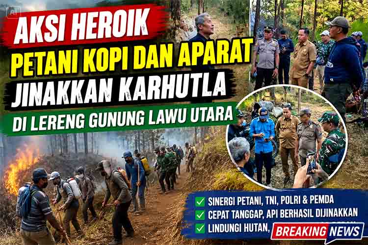 Aksi Heroik Petani Kopi dan Aparat Jinakkan Karhutla di Lereng Gunung Lawu Utara