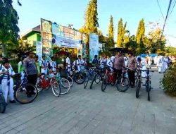 Aksi Kreatif Polres Ngawi di Jalanan: Gowes Go To School Tekan Angka Pelajar Bawa Motor