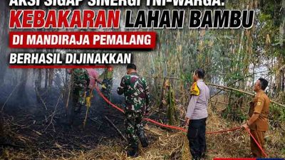 Aksi Sigap Sinergi TNI Warga Kebakaran Lahan Bambu di Mandiraja Pemalang Berhasil Dijinakkan