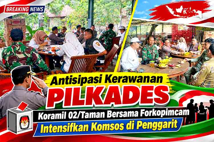 Antisipasi Kerawanan Pilkades, Koramil 02 Taman Bersama Forkopimcam Intensifkan Komsos di Penggarit