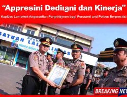 Apresiasi Dedikasi dan Kinerja, Kapolres Lamongan Anugerahkan Penghargaan bagi Personel dan Polsek Berprestasi