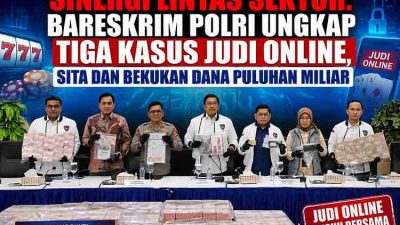 Bareskrim Polri Ungkap Tiga Kasus, Sita dan Bekukan Dana Puluhan Miliar