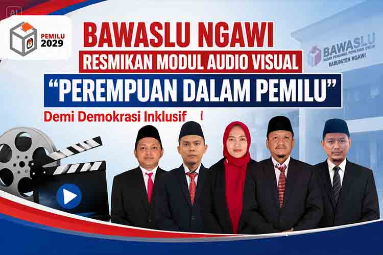Bawaslu Ngawi Resmikan Modul Audio Visual 'PEREMPUAN DALAM PEMILU' Demi Demokrasi Inklusif