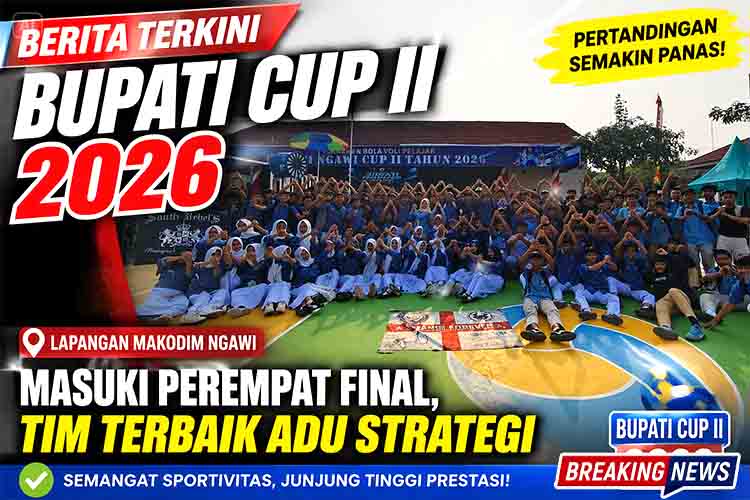 Bupati Cup II 2026 di Lapangan Makodim Ngawi Masuki Perempat Final, Tim Terbaik Adu Strategi