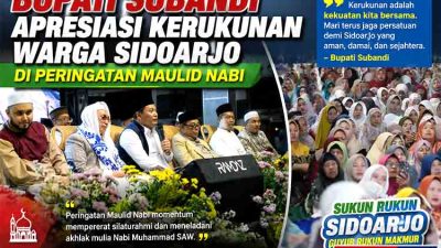 Bupati Subandi Apresiasi Kerukunan Warga Sidoarjo di Peringatan Maulid Nabi