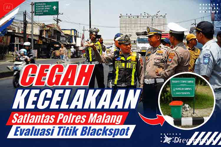 Cegah Kecelakaan, Satlantas Polres Malang Evaluasi Titik BlackspotPindah ke Tempat Sampah
