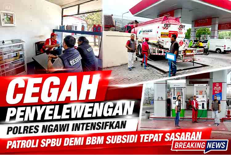 Cegah Penyelewengan, Polres Ngawi Intensifkan Patroli SPBU Demi BBM Subsidi Tepat Sasaran