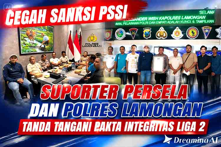 Cegah Sanksi PSSI, Suporter Persela dan Polres Lamongan Tanda Tangani Pakta Integritas Liga