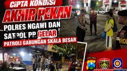 Cipta Kondisi Akhir Pekan, Polres Ngawi dan Satpol PP Gelar Patroli Gabungan Skala Besar